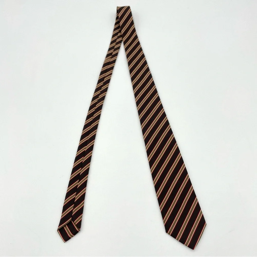 Vintage Nordstrom Tie‎ Deadstock Boys 2.75” Width Brown Stripes Children Kids